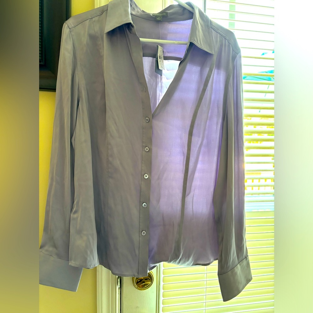 NWT Ann Taylor Gray Blouse, Size 16